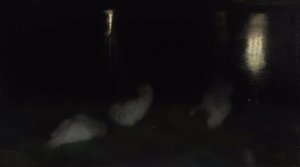 Notturno. Cigni nel Giardino Sassone a Varsavia di notte da Jozef Pankiewicz
