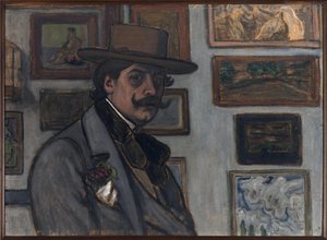 Autoritratto con cappello marrone, 1897 da József Rippl Rónai