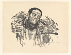 Uomo e quattro mani da Käthe Kollwitz (signed by artist)