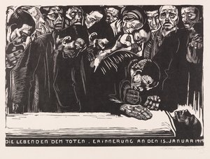 Foglio commemorativo per Karl Liebknecht, 1920 da Käthe Kollwitz