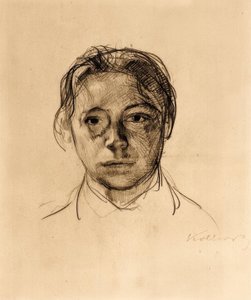 Autoritratto giovanile con capelli sciolti da Käthe Kollwitz