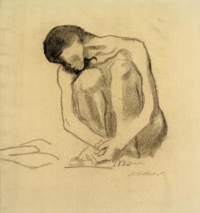 K. Kollwitz, Nudo femminile accovacciato