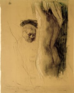 K. Kollwitz, Uomo inginocchiato davanti a nudo femminile da Käthe Kollwitz
