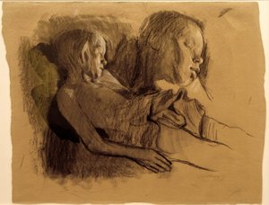 Bambino addormentato e testa di bambino da Käthe Kollwitz