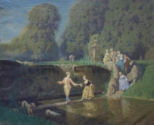 Copia di un dipinto francese, Kamal ol Molk (olio su tela)