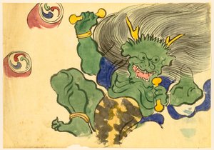 Fiori di Cento Mondi (Momoyogusa): Dio del Tuono (Raijin) da Kamisaka Sekka