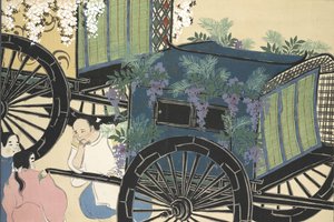 Hanazashi-guruma da Momoyo-gusa (Il mondo delle cose) Vol II, pub.1909 da Kamisaka Sekka