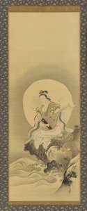 Benten Sarasvati seduta su una roccia, periodo Edo, metà XVII-inizio XVIII secolo da Kanô Yôboku Tsunenobu