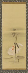 Gallo e bambù, periodo Edo