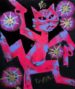 Gatto dai colori vivaci al neon da Kanat Ibragimov