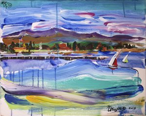 Barche a vela dai colori vivaci sull