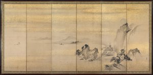 Paesaggi estivi e invernali, 1600s da Kano Naonobu