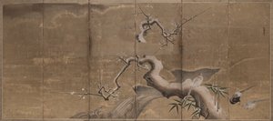 Scena Invernale con Alberi di Prugne e Fagiani (Uccelli a Sinistra) da Kano Naonobu