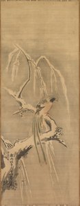 Uccello cinese su ramo carico di neve, XVII secolo