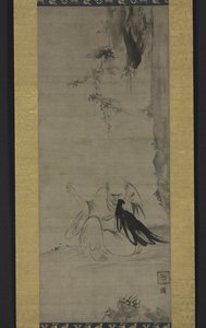 Choyo: Monaco che cuce sotto il sole del mattino, c.1350 o prima da Kaō
