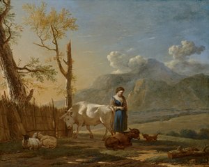 Paesaggio con una pastorella da Karel Dujardin