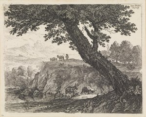 Paesaggio con due mulattieri da Karel Dujardin