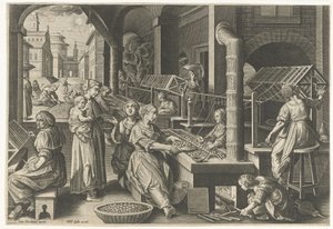 Filatura della seta da Karel van Mallery