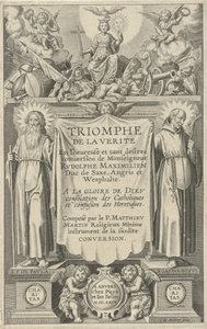 Pagina del titolo per: Triomphe de la Verite, 1624 da Karel van Mallery