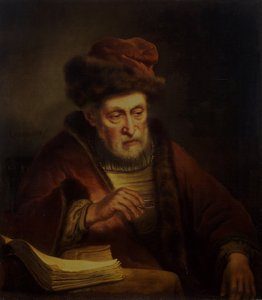 Vecchio che tiene un paio di occhiali da Karel van der Pluym