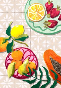 Frutta estiva colorata da Karen Menzenbach