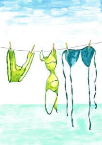 Costumi da bagno estivi ad asciugare da Karen Menzenbach