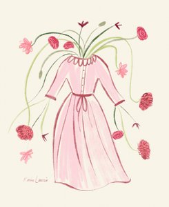 Abito rosa in fiore da Karin Lauria