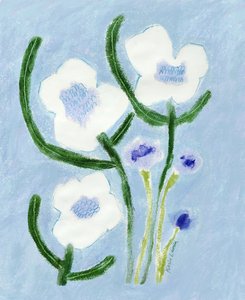 Fiori blu pastello