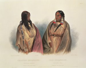 Donna della tribù dei Serpenti e donna della tribù dei Cree, tavola 33 dal volume 2 di `Viaggi nell