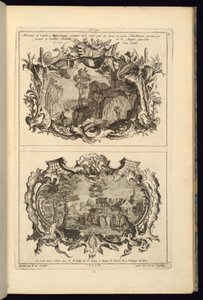 Stampa, Progetto per due cartigli, 1745 da Karl Albert von Lespilliez
