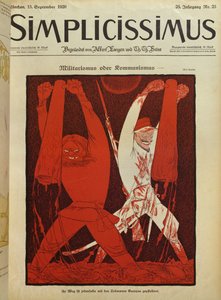 Militarismo o comunismo, illustrazione di copertina di "Simplicissimus".