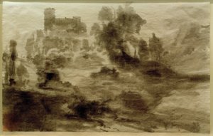 Paesaggio con castello (o chiesa) da Carl Blechen