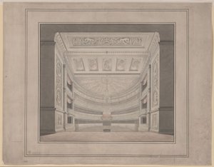 Berlino. Schauspielhaus sul Gendarmenmarkt, auditorium da Karl Friedrich Schinkel