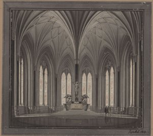 Berlino, Spittelmarkt. Progetto per la chiesa di Santa Gertrude. Veduta interna del coro da Karl Friedrich Schinkel