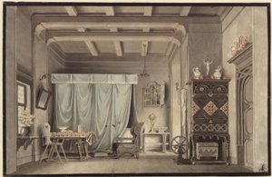 Faust. Dramma di Johann Wolfgang von Goethe. Progetto per una decorazione. La stanza di Gretchen da Karl Friedrich Schinkel