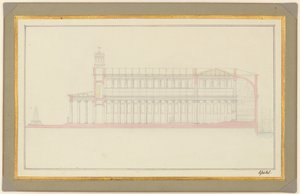 Sezione Longitudinale di una Cattedrale per Berlino da Karl Friedrich Schinkel