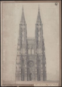 Strasburgo. Cattedrale. Progetto per il completamento della facciata occidentale da Karl Friedrich Schinkel