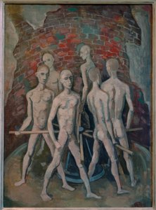 Prigionieri in bicicletta da Karl Hofer