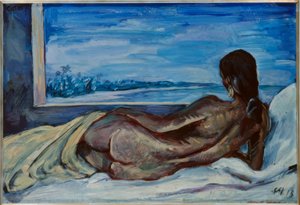 Nudo femminile sdraiato da Karl Hofer