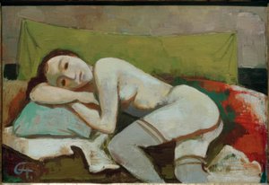 Ragazza addormentata / Dipinto da Karl Hofer