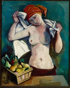 Nudo femminile con cesto di frutta da Karl Hofer