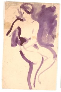 Modello femminile nudo seduto