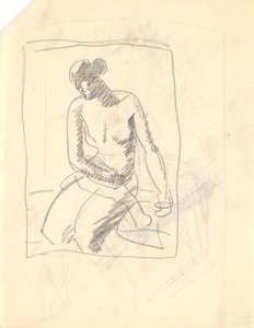 Modello femminile nudo seduto