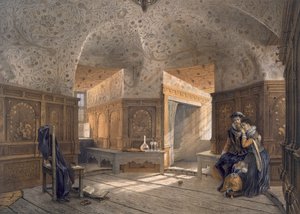 Prigione del re Erik XIV, figlio di Gustavo I, a Gripsholm, pub. c1853-64 da Karl Johann Billmark