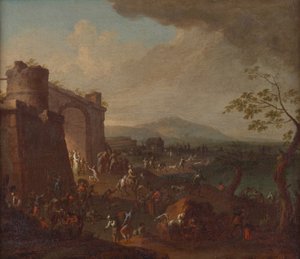 Fiera davanti a una porta della città