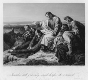 Cristo predice la caduta di Gerusalemme, Lamentazioni I, 8 (incisione)