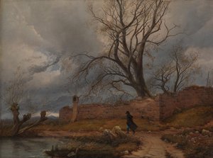 Viandante nella tempesta da Karl Julius Von Leypold