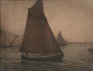 Barche da pesca a rete da Karl Nordström