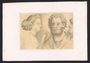Uomini e giovane donna (serie di disegni e studi di un maestro olandese del XV secolo)