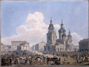 La piazza del mercato del fieno e la chiesa dell